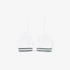 Ribbet triangel-bralette i bomull