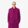Runway-blazer i marmorert ull med dobbel knappestolpe