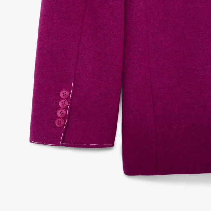 Runway-blazer i marmorert ull med dobbel knappestolpe