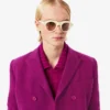 Runway-blazer i marmorert ull med dobbel knappestolpe