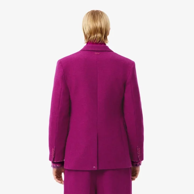 Runway-blazer i marmorert ull med dobbel knappestolpe