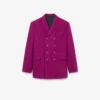 Runway-blazer i marmorert ull med dobbel knappestolpe