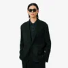 Runway-blazer i sateng med sjalskrage
