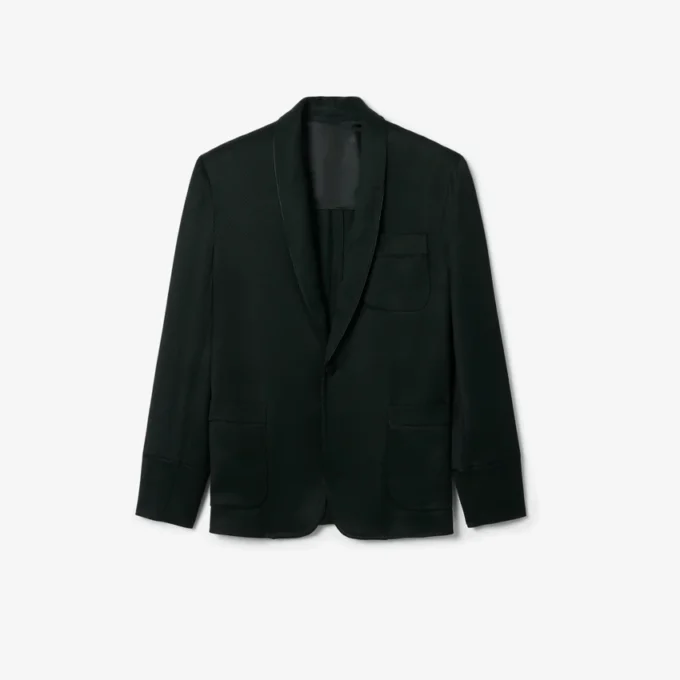 Runway-blazer i sateng med sjalskrage