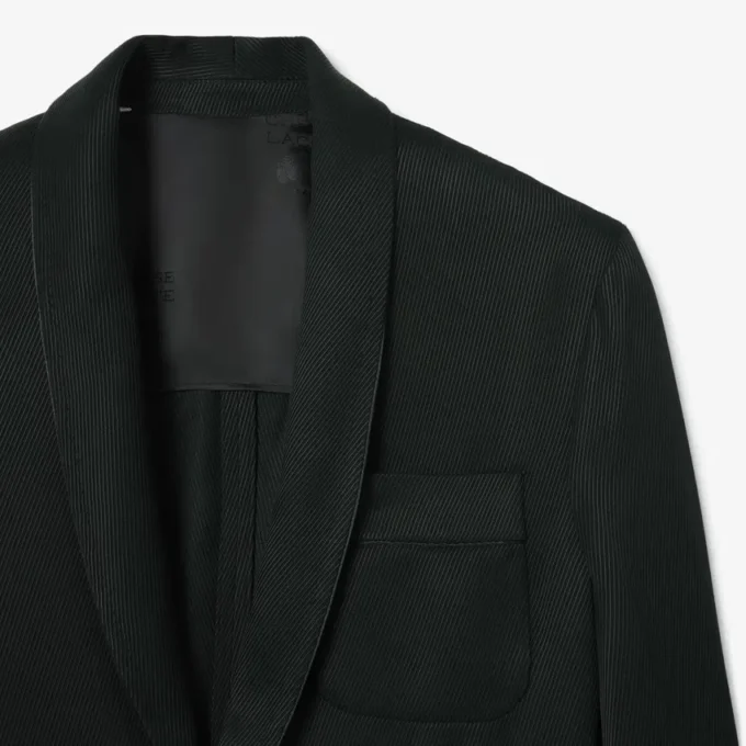 Runway-blazer i sateng med sjalskrage