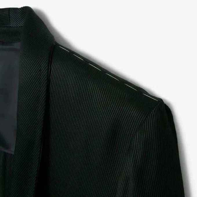 Runway-blazer i sateng med sjalskrage