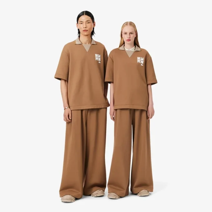 Runway-joggebukse i plissert sateng