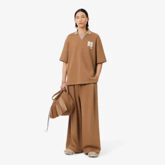 Runway-joggebukse i plissert sateng