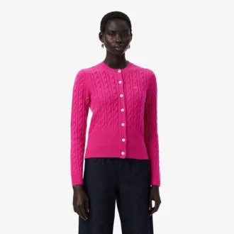 Runway kashmir-cardigan med kabelstrikk