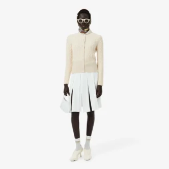 Runway kashmir-cardigan med kabelstrikk