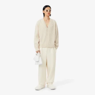 Runway kashmir-cardigan med kabelstrikk