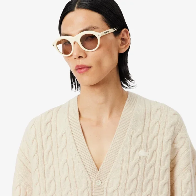 Runway kashmir-cardigan med kabelstrikk