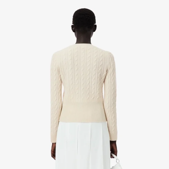 Runway kashmir-cardigan med kabelstrikk
