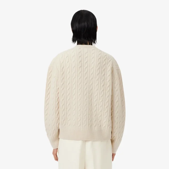 Runway kashmir-cardigan med kabelstrikk