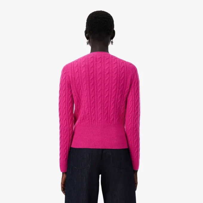 Runway kashmir-cardigan med kabelstrikk