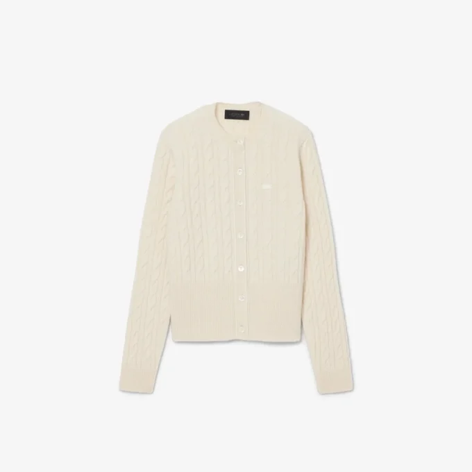 Runway kashmir-cardigan med kabelstrikk