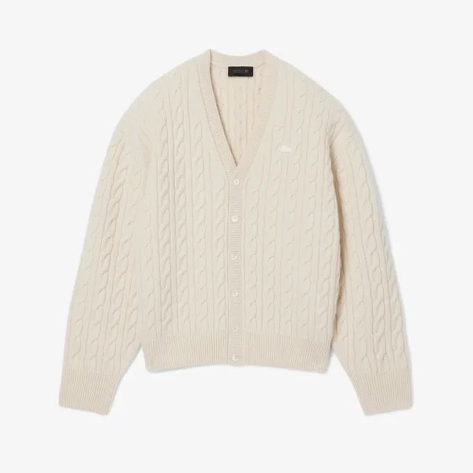 Runway kashmir-cardigan med kabelstrikk
