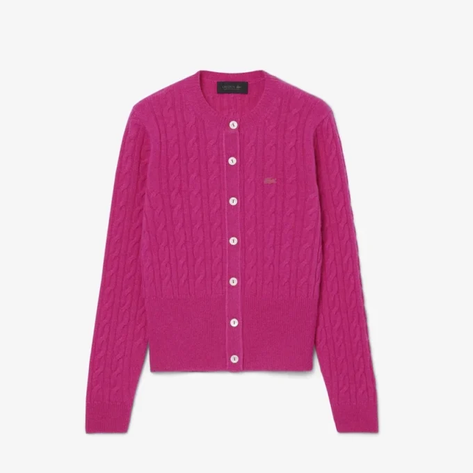 Runway kashmir-cardigan med kabelstrikk