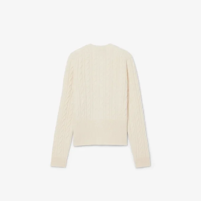 Runway kashmir-cardigan med kabelstrikk