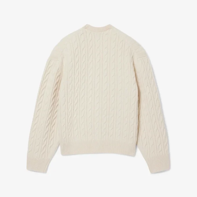 Runway kashmir-cardigan med kabelstrikk