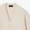 Runway kashmir-cardigan med kabelstrikk
