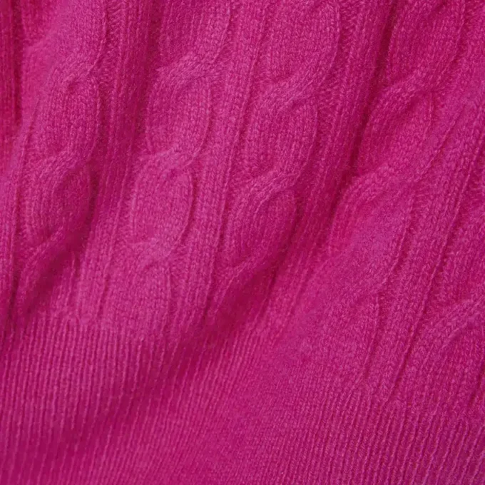 Runway kashmir-cardigan med kabelstrikk