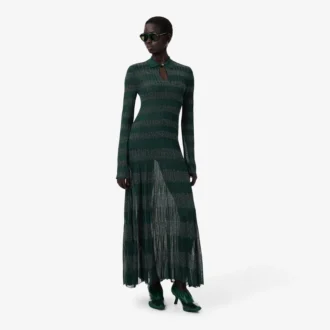 Runway Polo Collar Pointelle Maxi-kjoler