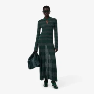 Runway Polo Collar Pointelle Maxi-kjoler