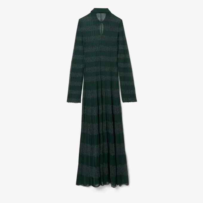 Runway Polo Collar Pointelle Maxi-kjoler