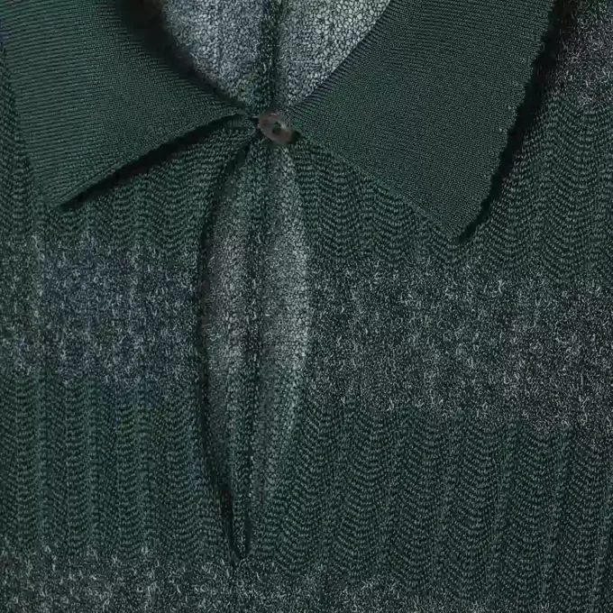 Runway Polo Collar Pointelle Maxi-kjoler