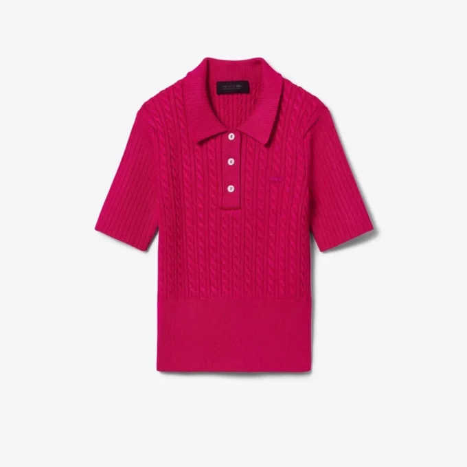 Runway-pologenser med kabelmønster og polokrage