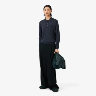 Runway-pologensere i merinoull med polokrage