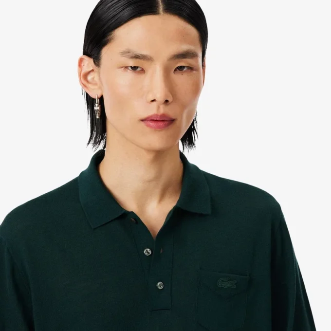 Runway-pologensere i merinoull med polokrage