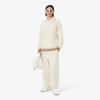 Runway-pologensere i ull med polokrage og kabelstrikk