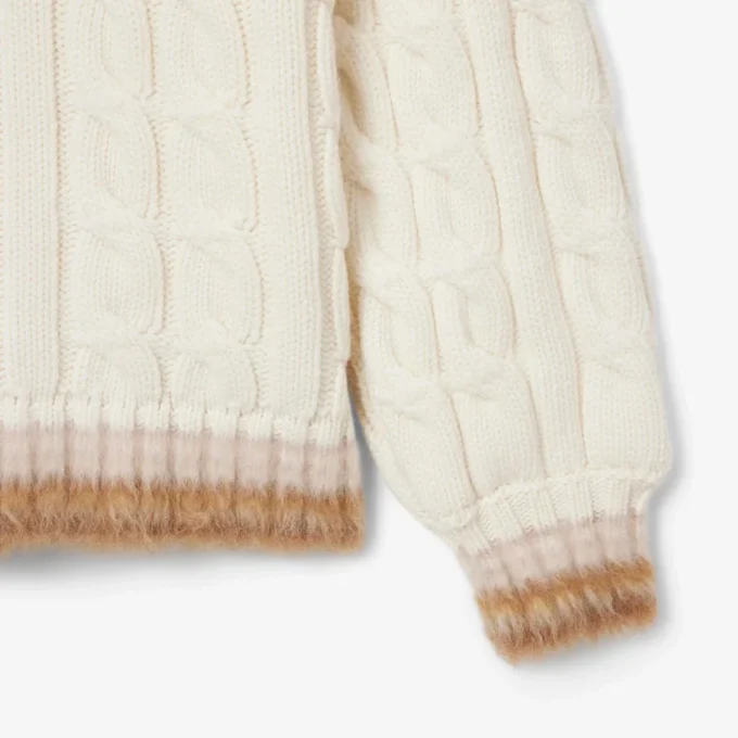 Runway-pologensere i ull med polokrage og kabelstrikk