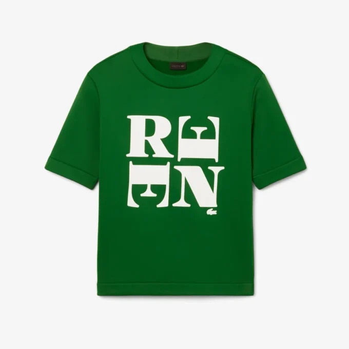 Runway Satin T-skjorte med grafisk trykk