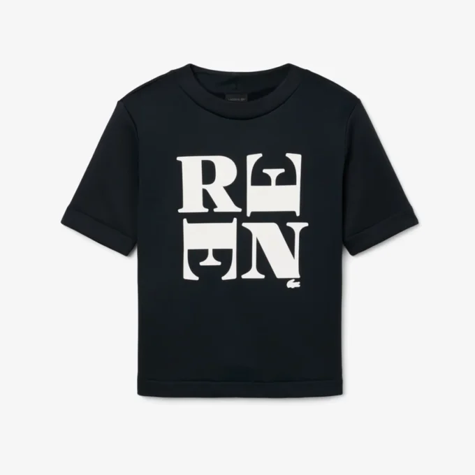 Runway Satin T-skjorte med grafisk trykk