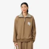 Runway-sweatshirt med høy hals, glidelås og badge-detalj