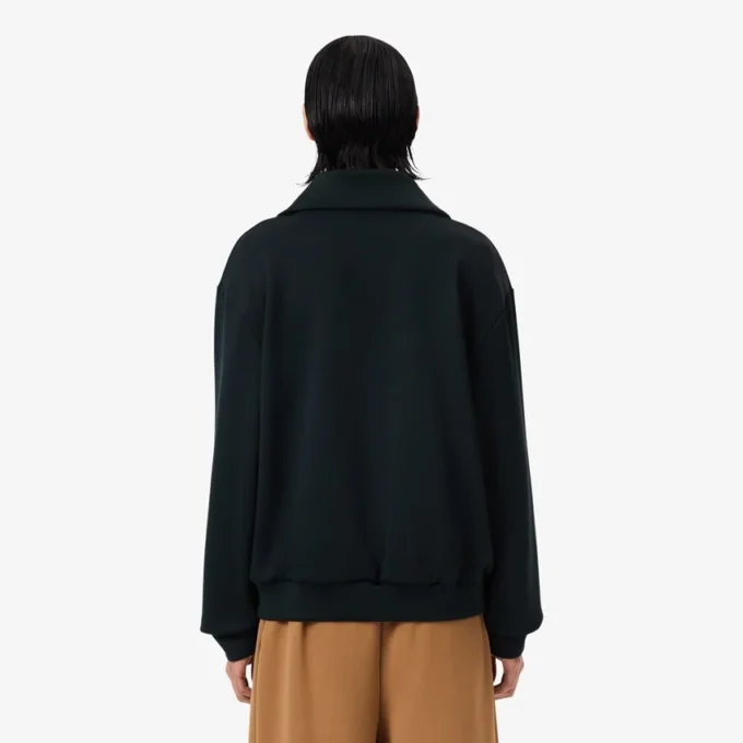 Runway-sweatshirt med høy hals, glidelås og badge-detalj