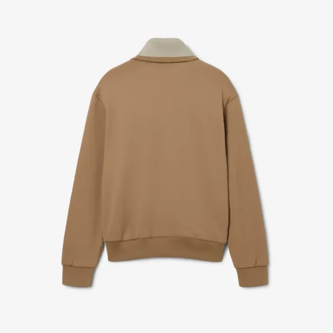 Runway-sweatshirt med høy hals, glidelås og badge-detalj