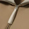 Runway-sweatshirt med høy hals, glidelås og badge-detalj