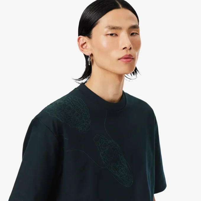 Runway-T-skjorte med brodert krokodille