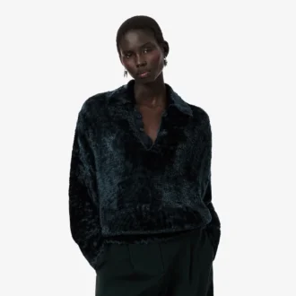 Runway-velourgenser med polokrage