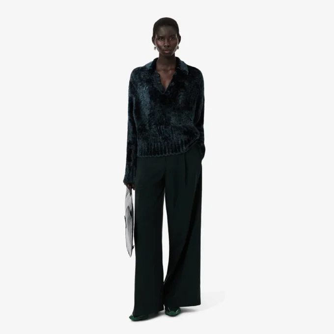 Runway-velourgenser med polokrage