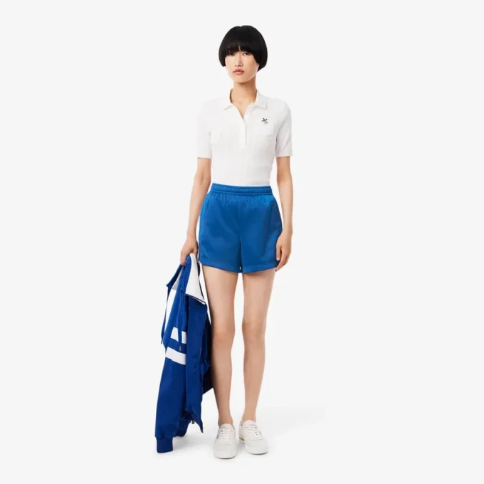 Satin Jersey Pointelle Stripe Shorts for kvinner