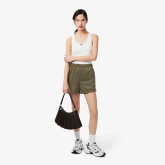 Satin Jersey Pointelle Stripe Shorts for kvinner