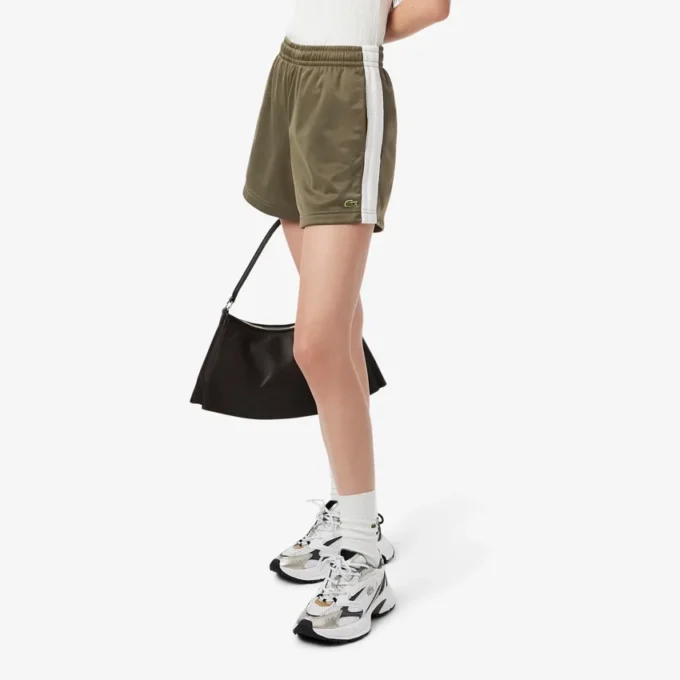 Satin Jersey Pointelle Stripe Shorts for kvinner
