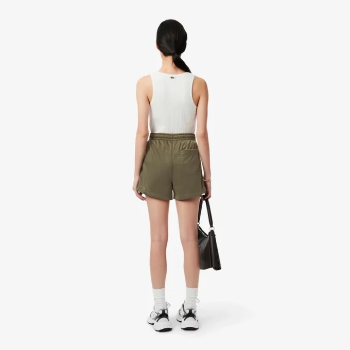 Satin Jersey Pointelle Stripe Shorts for kvinner