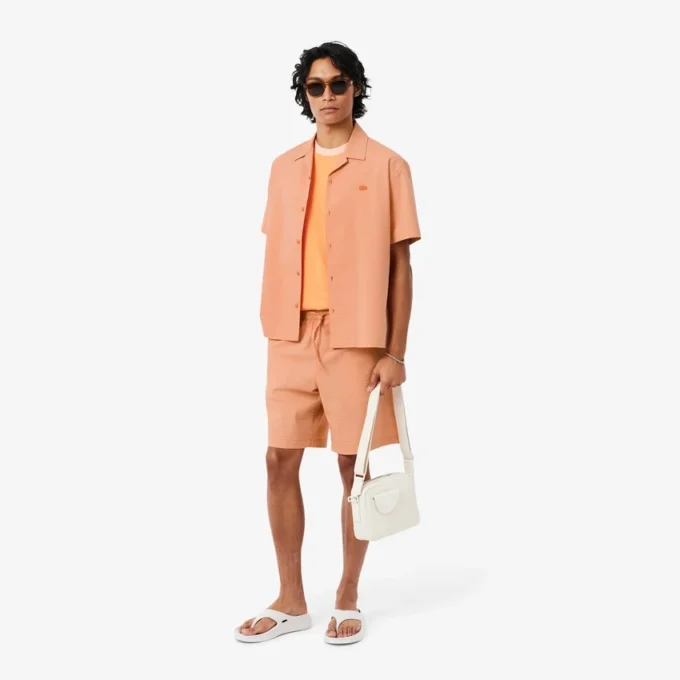 Seersucker-shorts i bomull