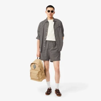 Shorts i bomullsblanding med trykk og avslappet passform